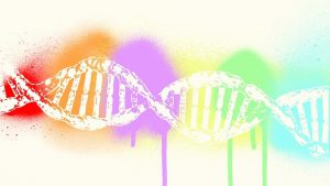 colored DNA drawing